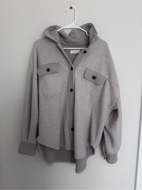 Treasure and Bond Fleece Shacket Gray